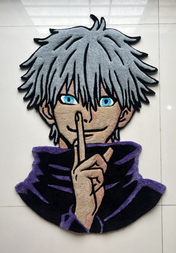 Gojo Satoru anime custom handmade tufted rug