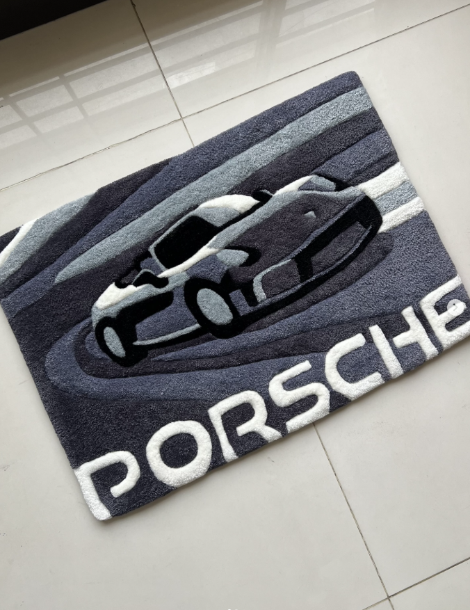 PORSCHE custom tufted rug